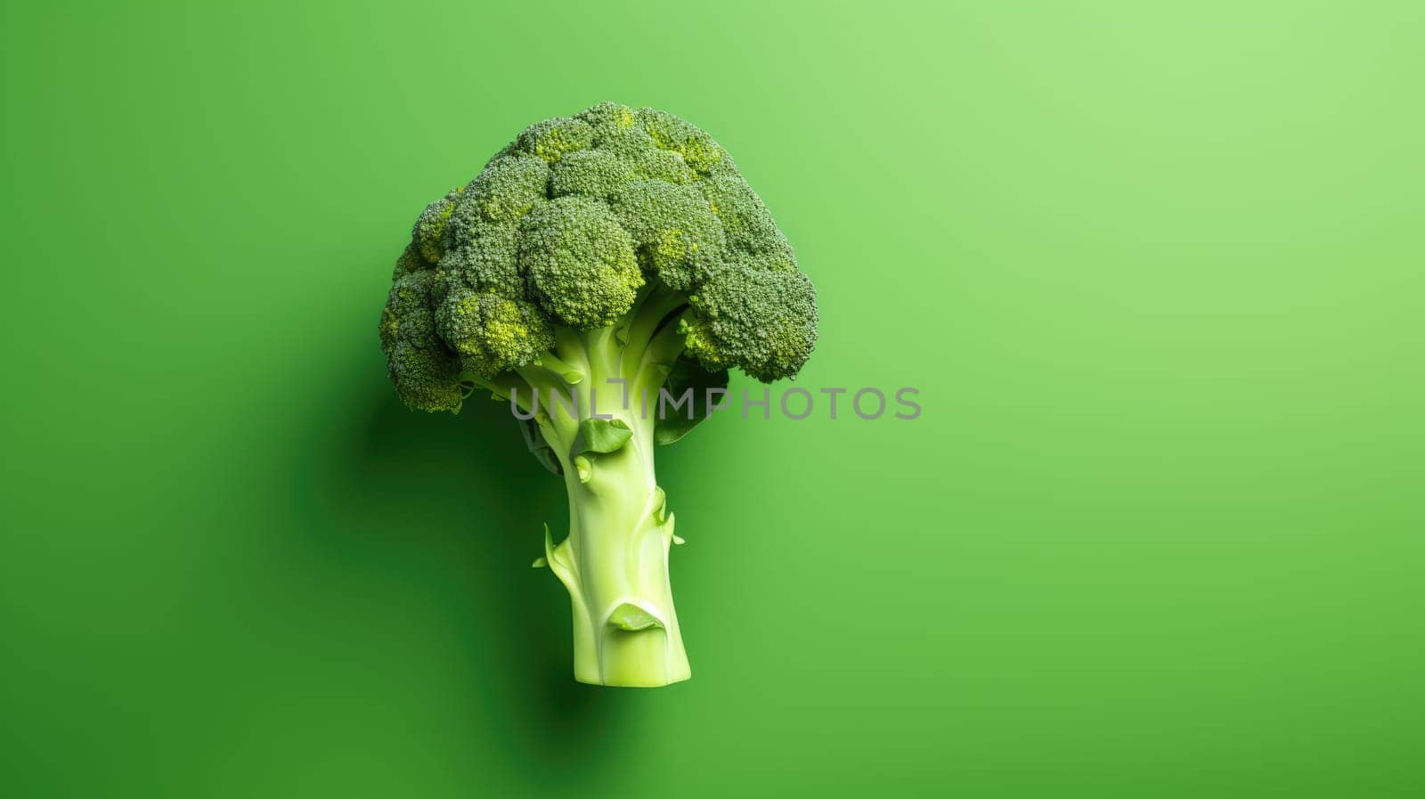 Broccoli on a green background. Healthy eating, copyspace by natali_brill