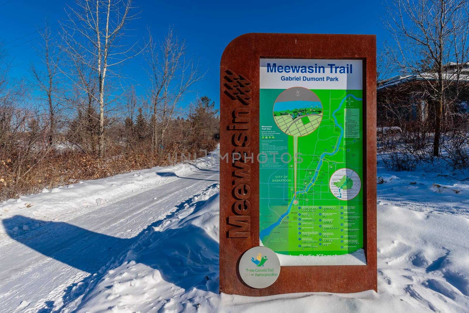 Meewasin Trail through Gabriel Dumont Park in Saskatoon.