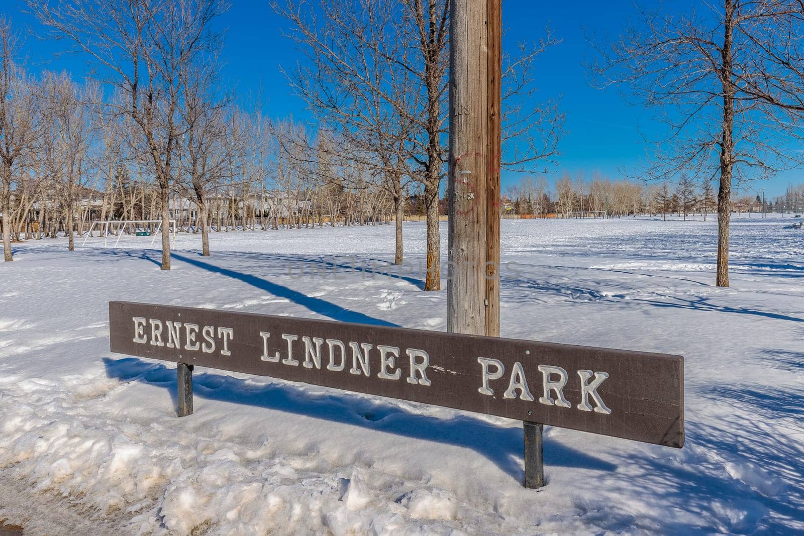 Ernest Lindner Park is located in the Erindale neighborhood of Saskatoon.