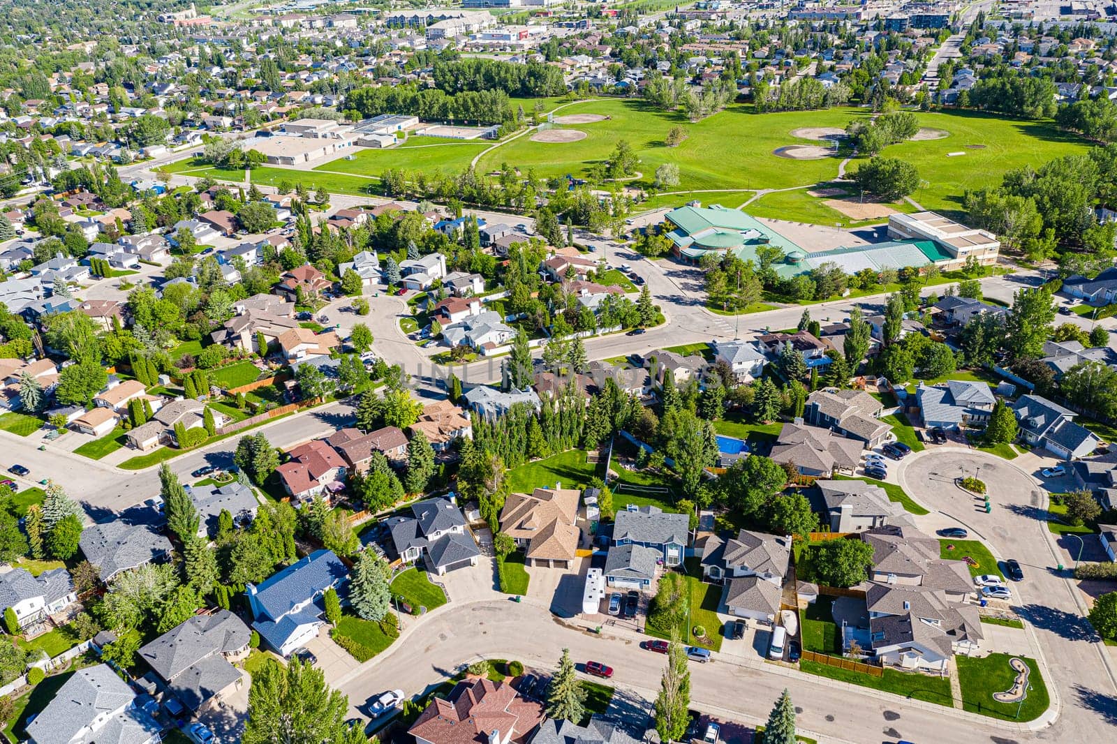 Stunning Aerial View of Arbor Creek, Saskatoon - A Drone's Perspective of Urban Beauty