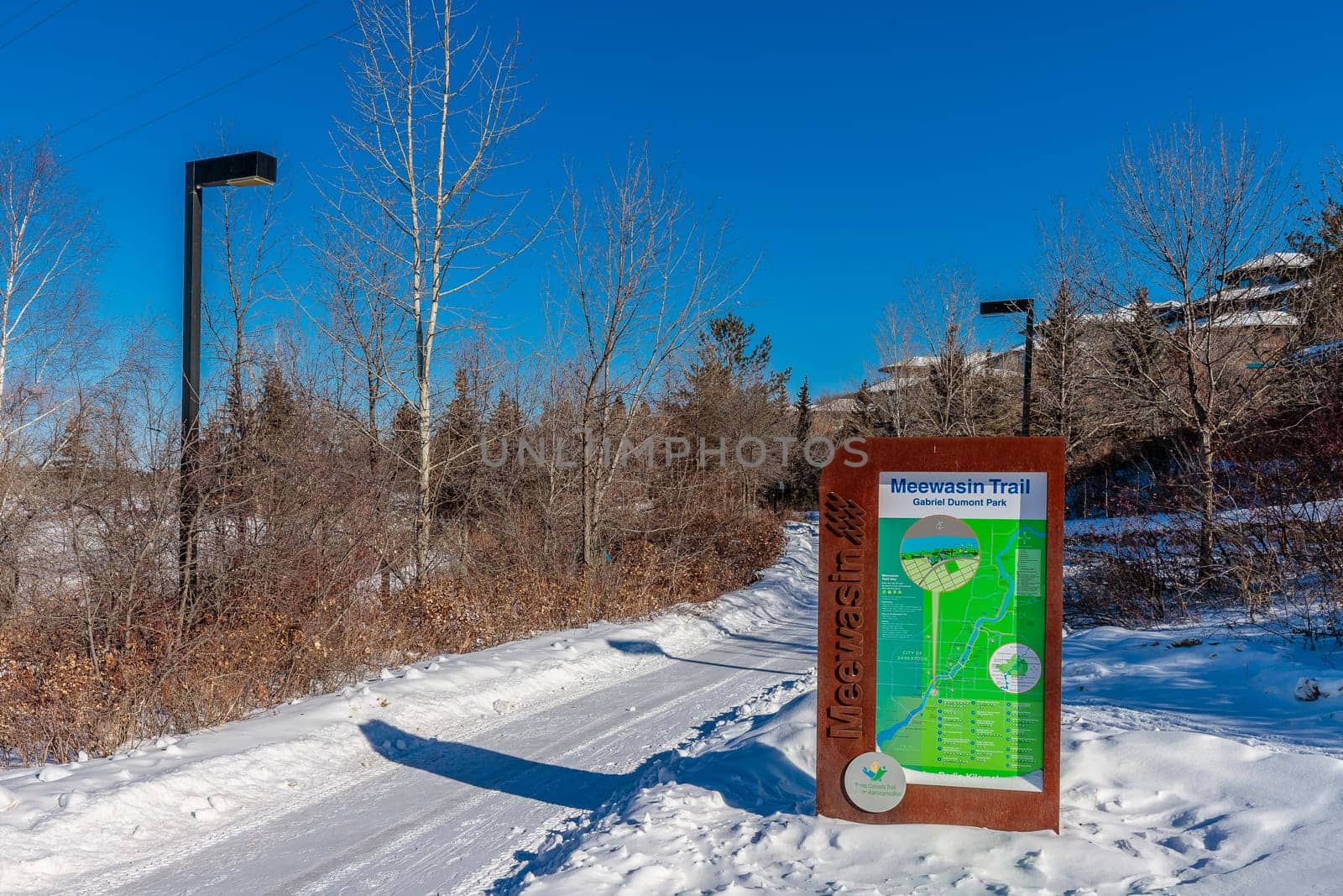 Gabriel Dumont Park in Saskatoon, Canada in Winter