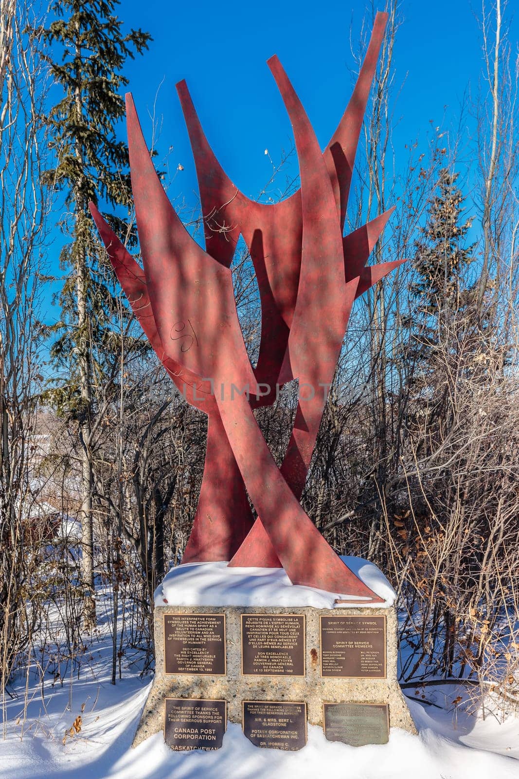 Gabriel Dumont Park in Saskatoon, Canada in Winter