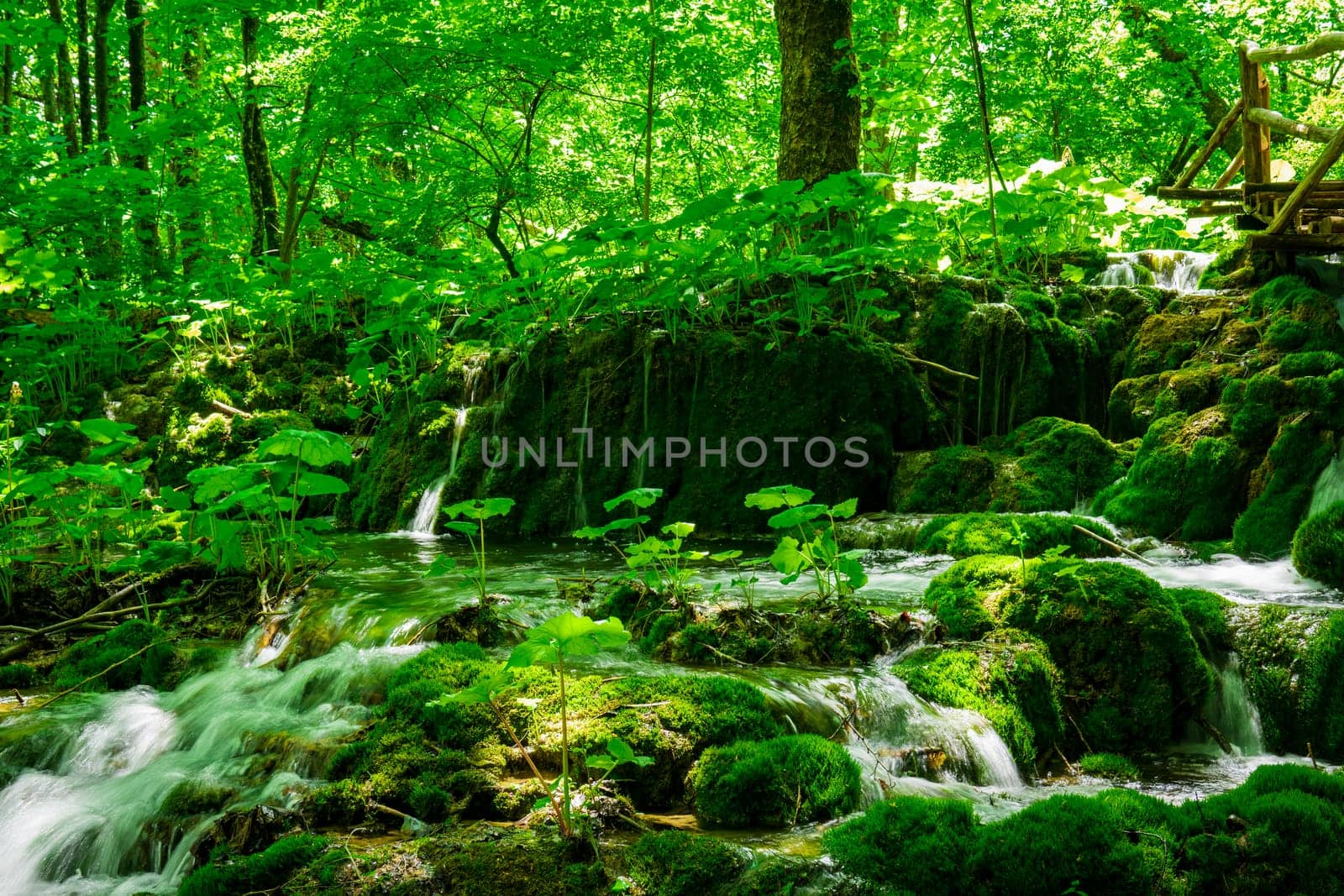 Scenic View of Beautiful Waterfalls in Krka National Park, Croatia's Natural Wonder by PhotoTime