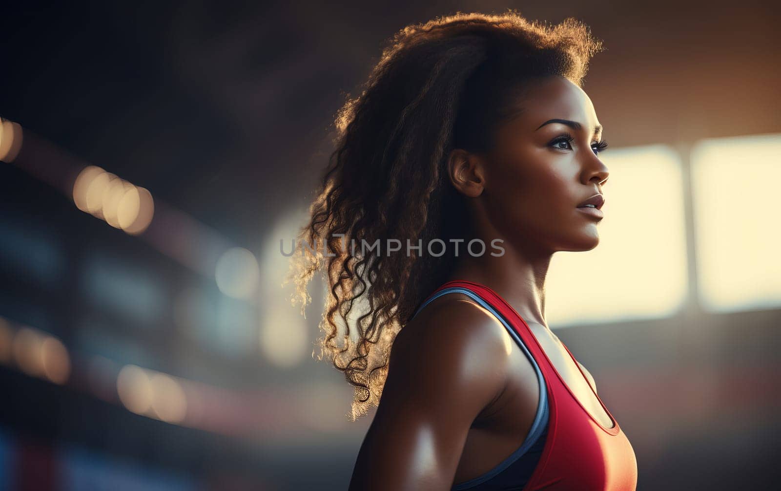 Beautiful latin american girl fitness coach. A young athletic woman gets ready for workout. Healthy lifestyle. AI