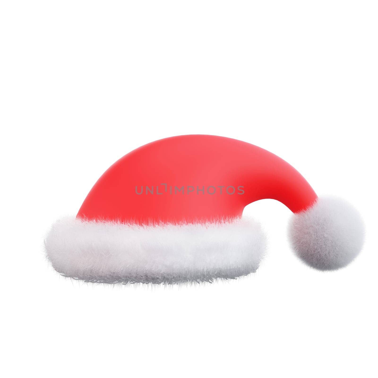 3D illustration of a Christmas santa hat icon. Perfect for Christmas and happy new year celebrations