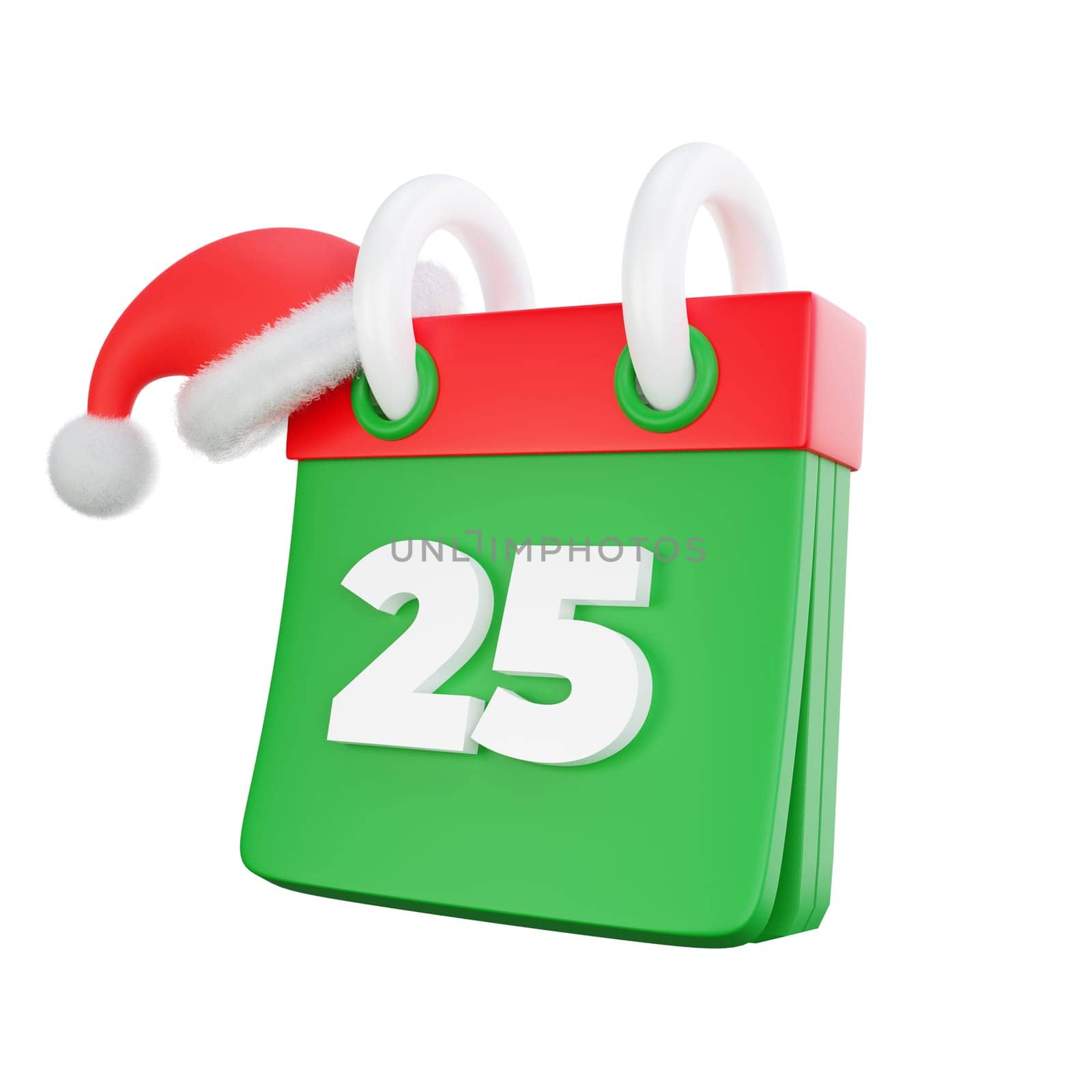 3D illustration of a Christmas calendar icon. Perfect for Christmas and happy new year celebrations