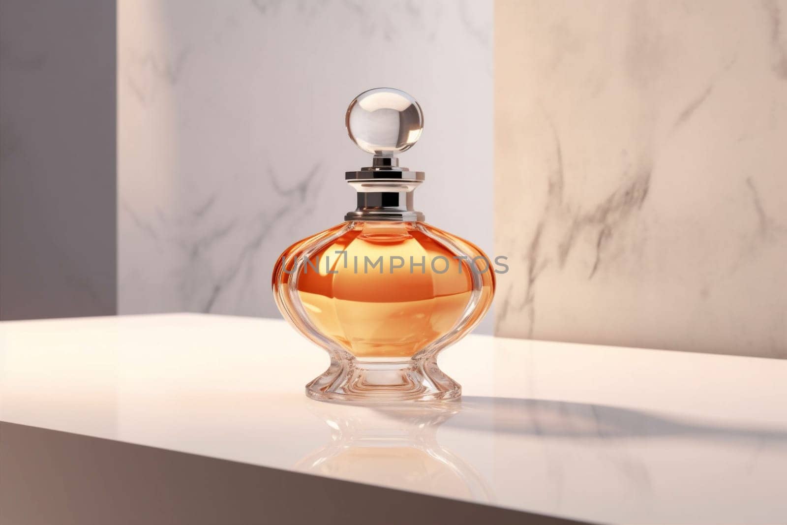 perfume woman bottle liquid product female luxury scent essential design elegant aroma cosmetic fresh smell fragrance glamour flower mockup oil glass. Generative AI.