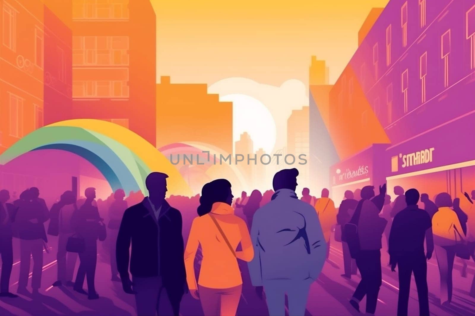 background freedom rainbow holding concept illustration community pride right group celebration lgbt culture gay parade demonstration homosexual person love flag. Generative AI.