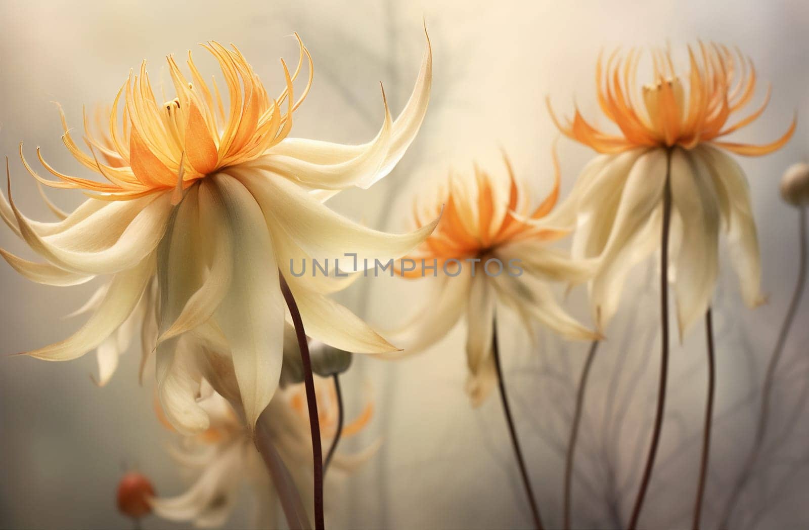 nature flower background beige vintage concept minimal natural floral pastel light. Generative AI. by Vichizh