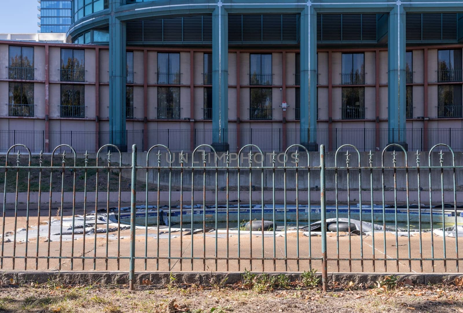 Abandoned swimming pool for the Millenium Hotel in downtown St Louis in Missouri