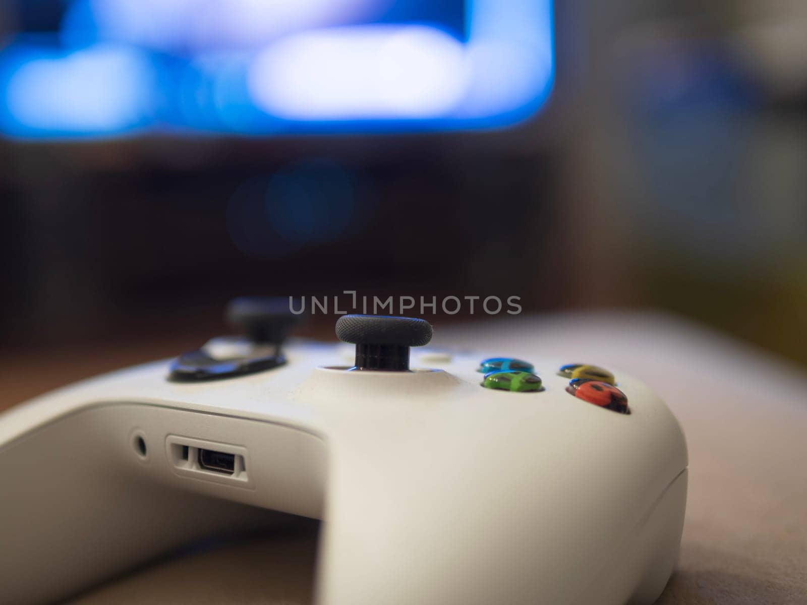 close up view of White Xbox Controller. Tbilisi, Georgia, November 2023.