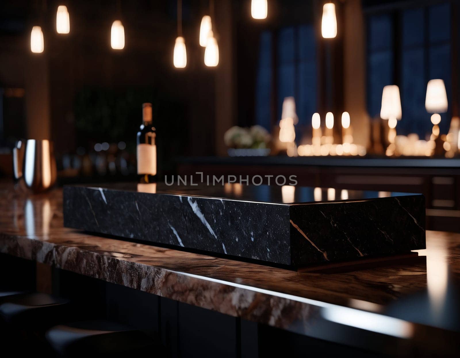 Professional background with expensive black mountain granite and marble. High quality illustration