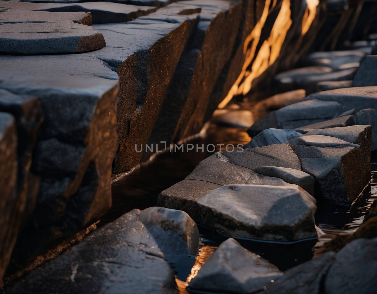 Professional background with expensive black mountain granite and marble. by NeuroSky