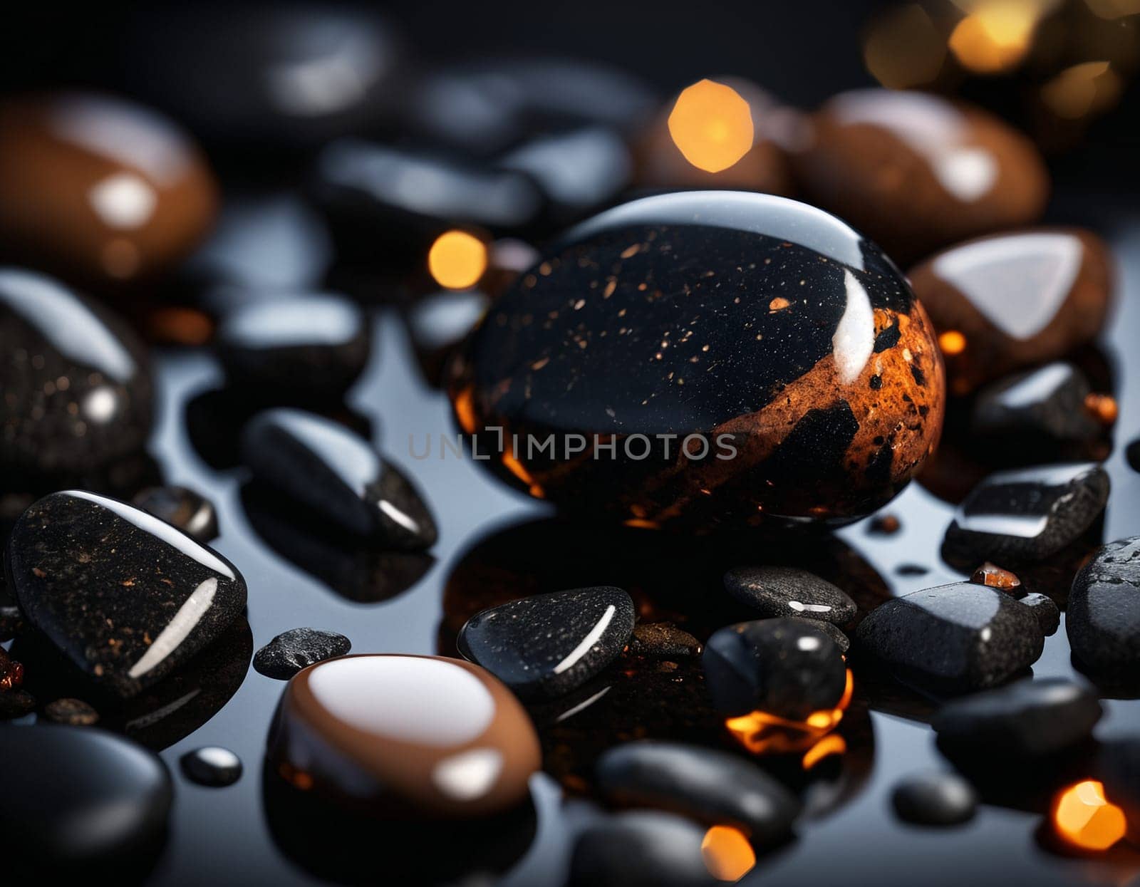 Beautiful cinematic mountain landscape with black marble and granite by NeuroSky