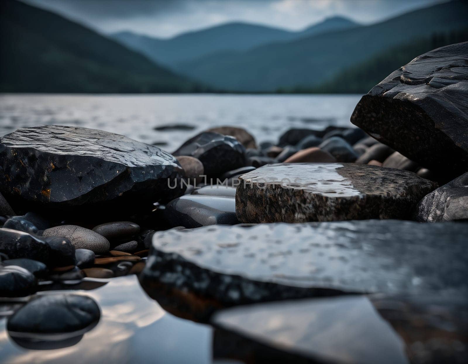 Professional background with expensive black mountain granite and marble. by NeuroSky