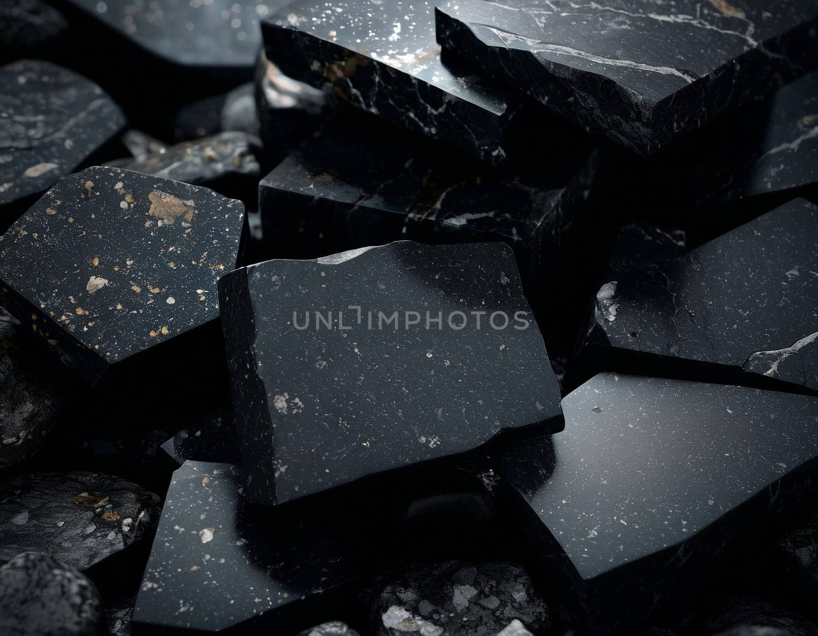 Professional background with expensive black mountain granite and marble. by NeuroSky