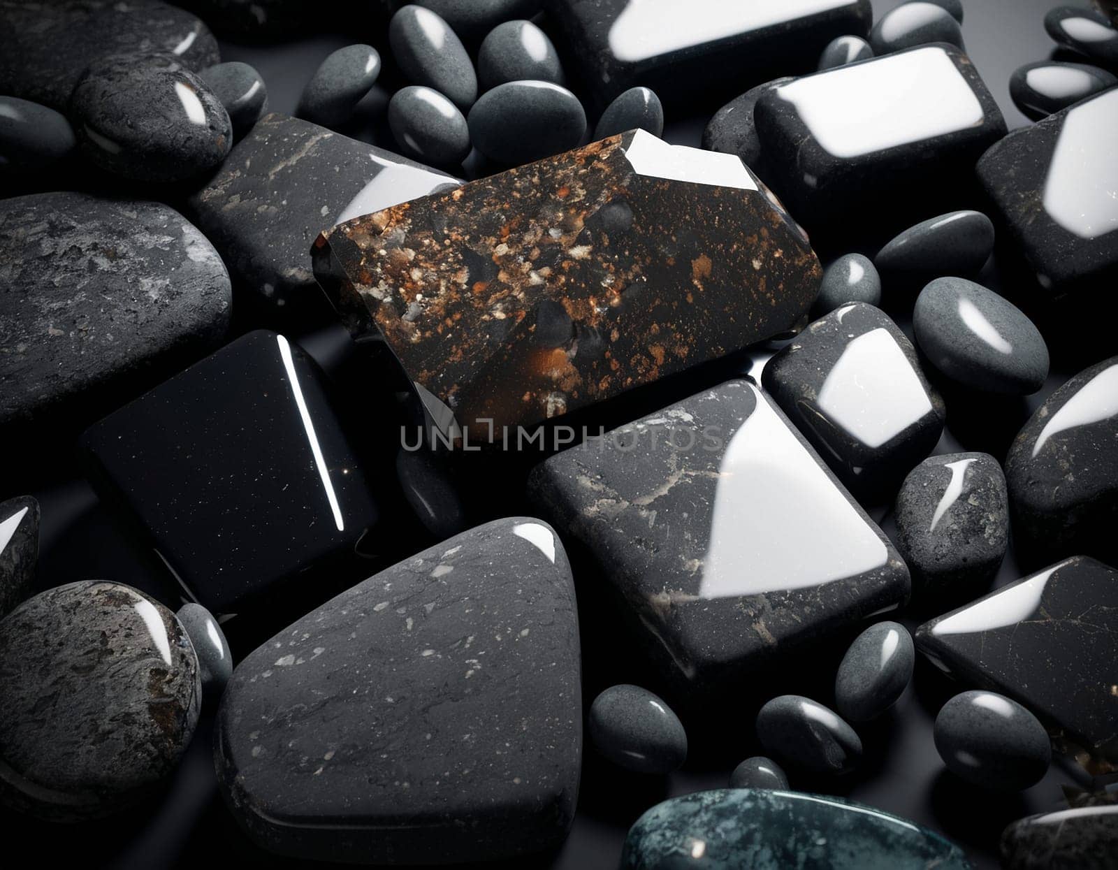 Professional background with expensive black mountain granite and marble. High quality illustration