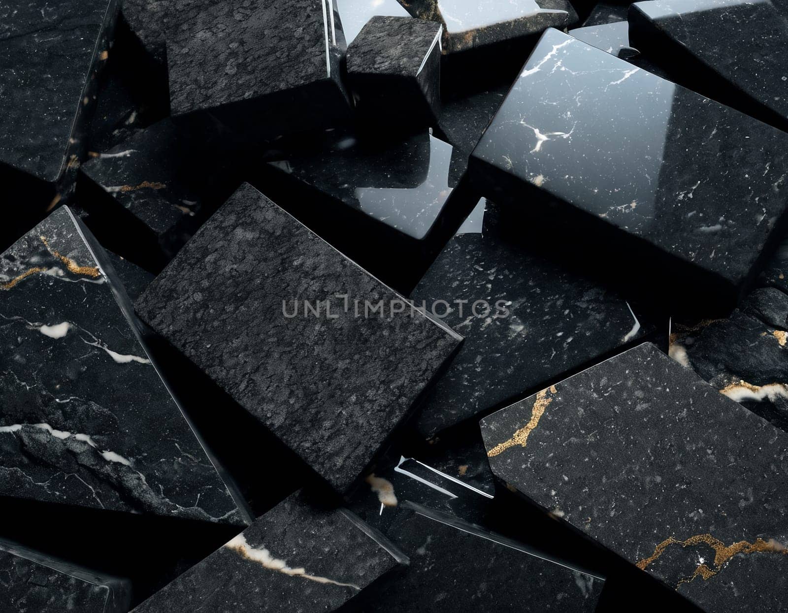 Professional background with expensive black mountain granite and marble. High quality illustration