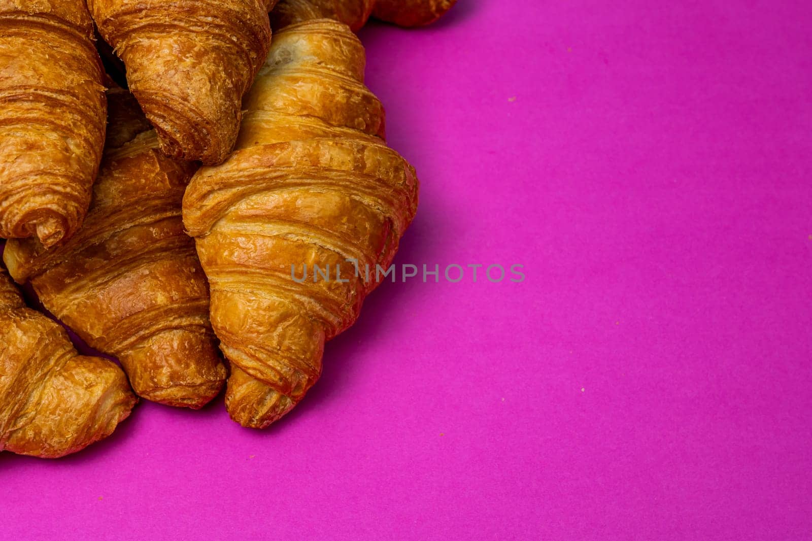 Delicious, fresh croissants. French breakfast concept