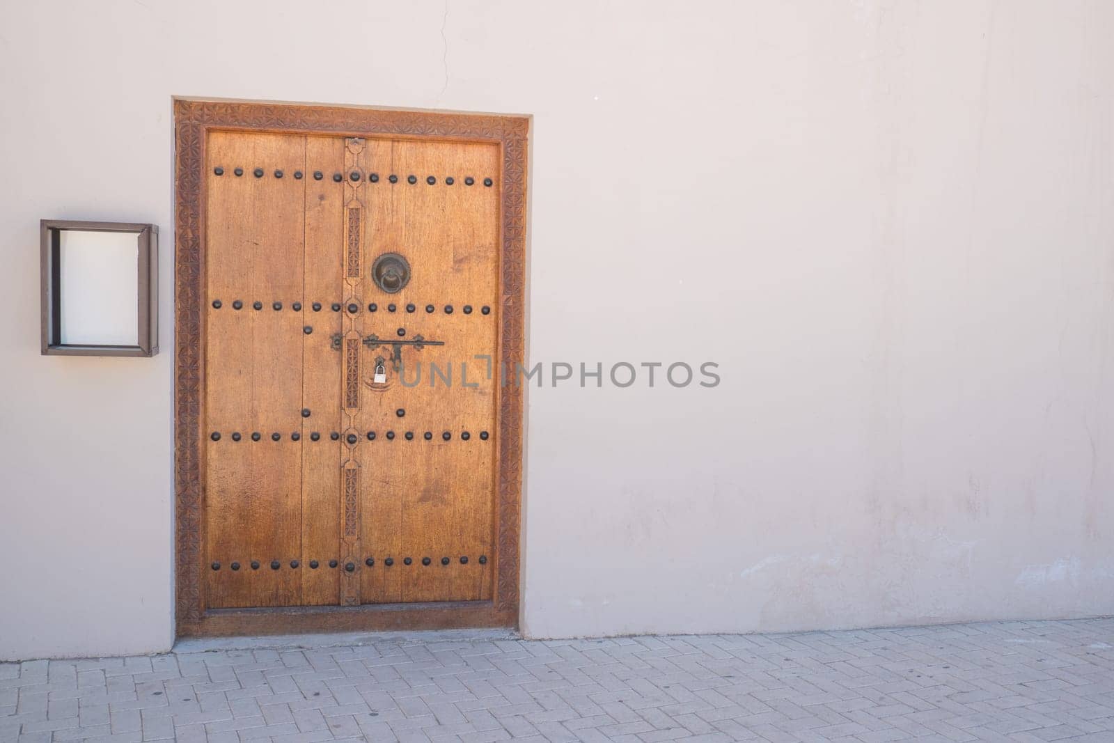 Old gate in the old district of Sharjah city. Place for text