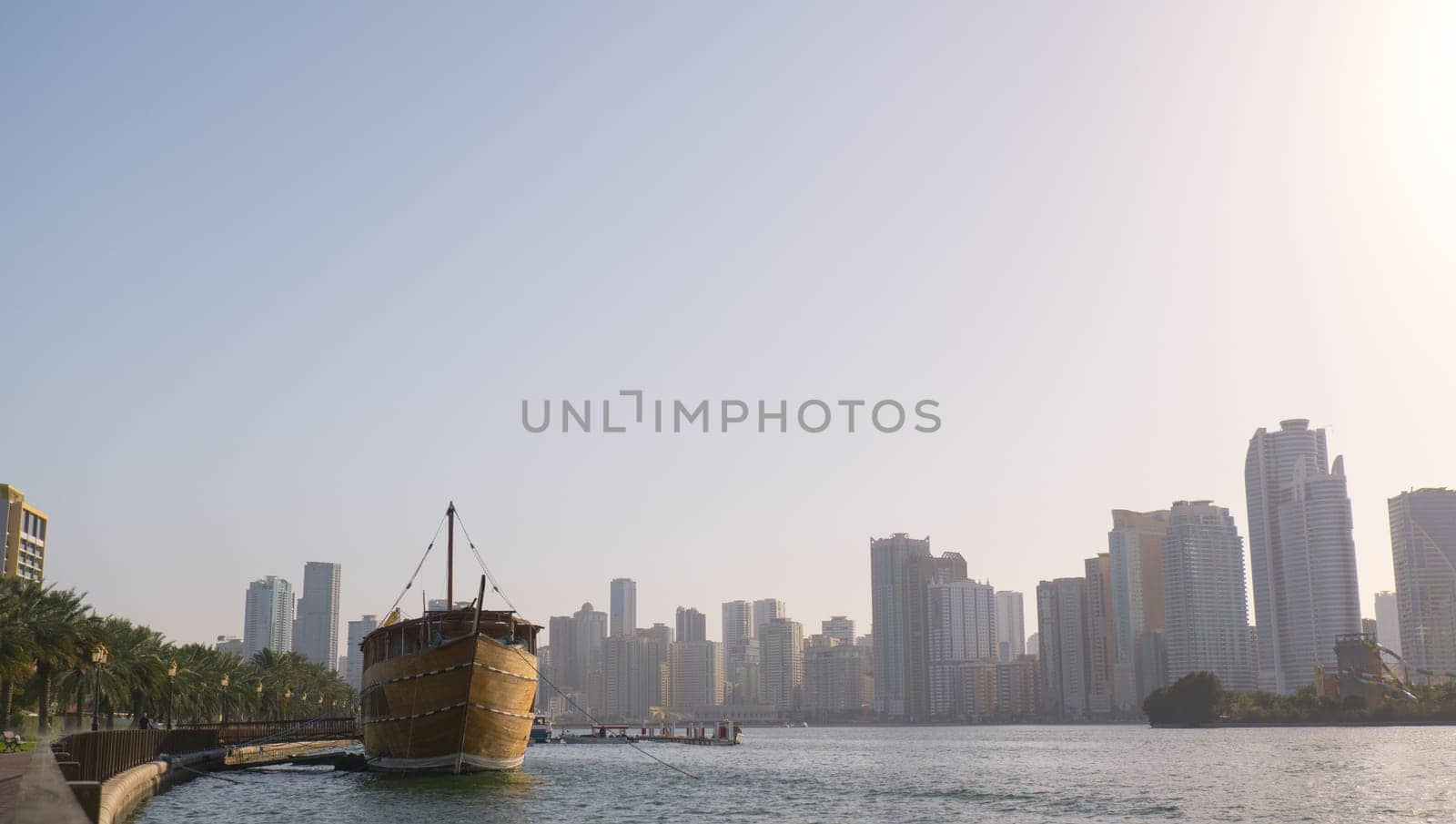 Fishing Boat docked in Al Khan, Sharjah, United Arab Emirates