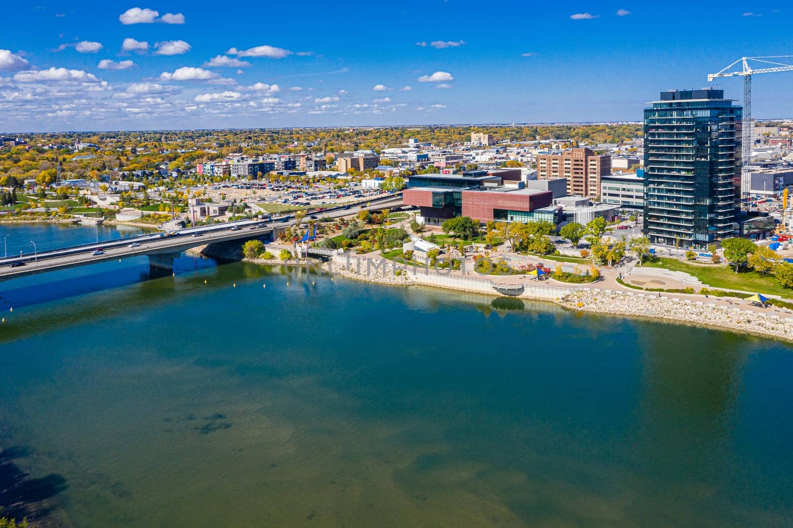 River Landing is located in the downtown area of Saskatoon along the South Saskatchewan River.