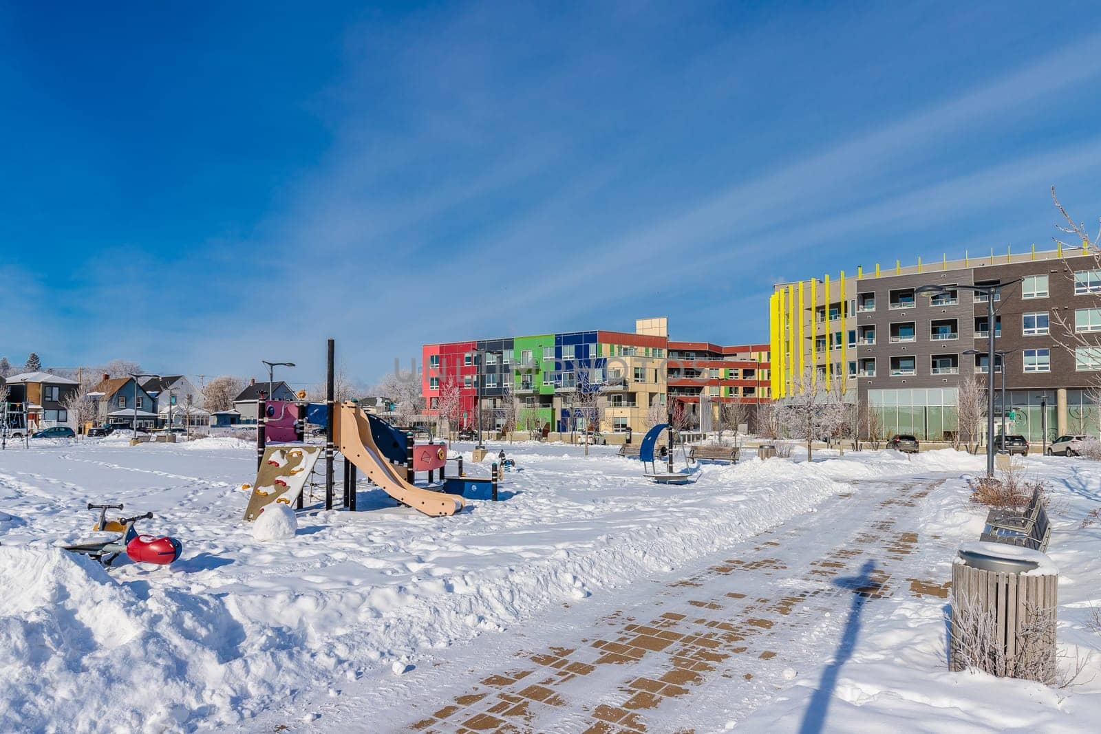 Isinger Park is located in the Riversdale neighborhood of Saskatoon.