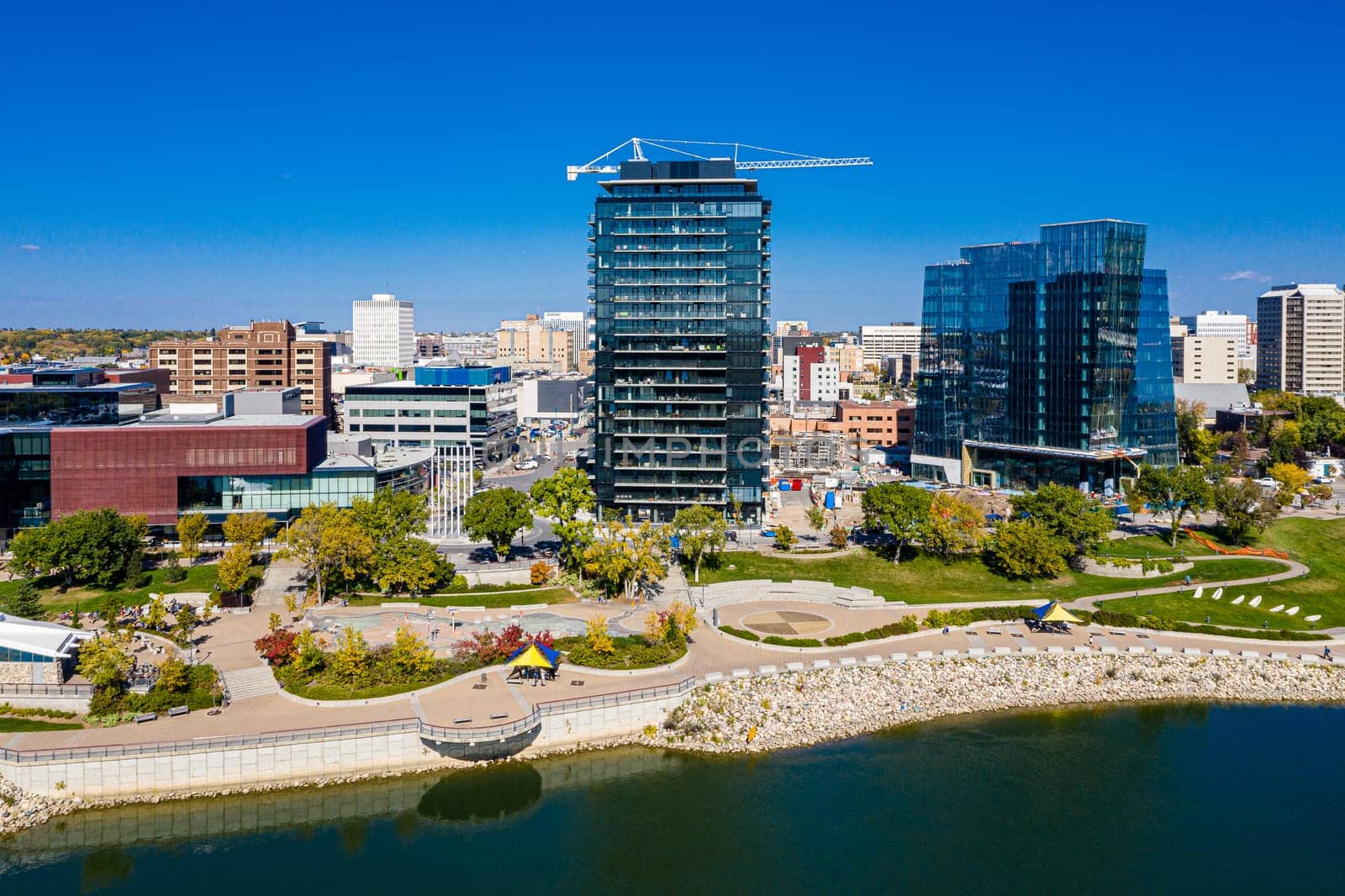 River Landing is located in the downtown area of Saskatoon along the South Saskatchewan River.