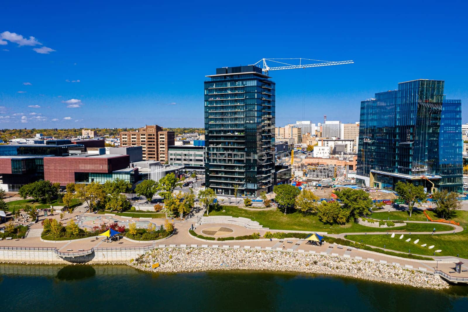 River Landing is located in the downtown area of Saskatoon along the South Saskatchewan River.