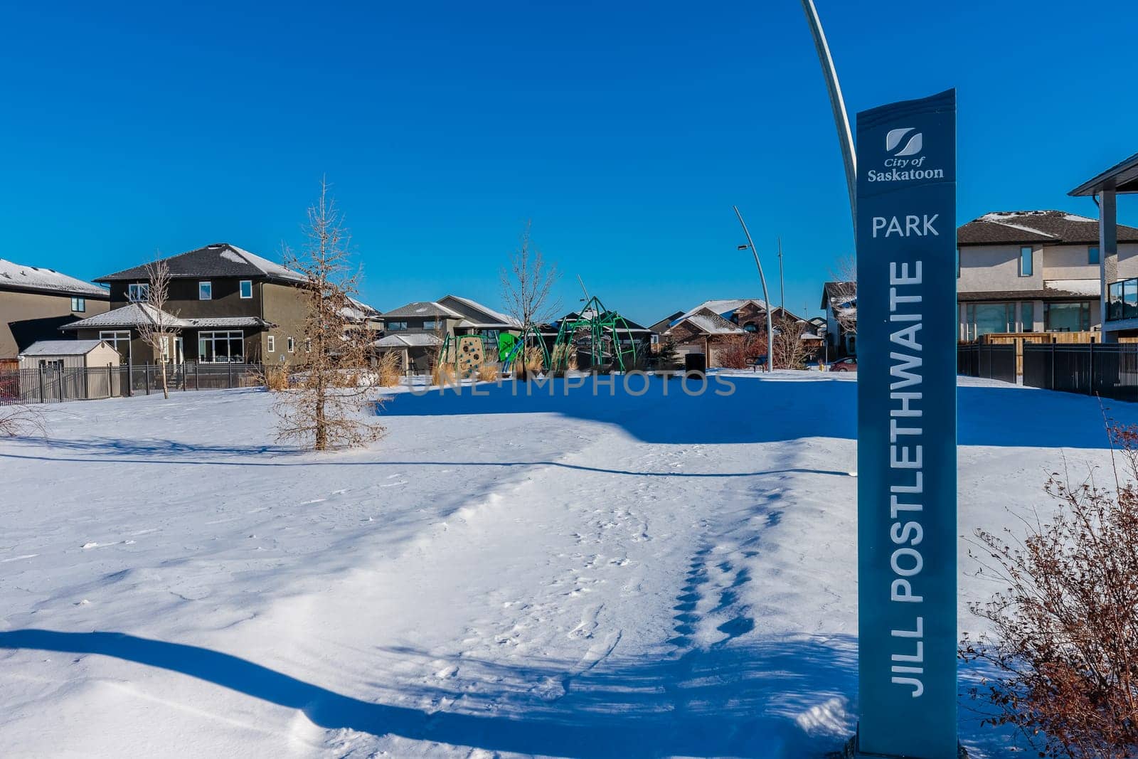 Jill Postelthwaite Park is located in the Evergreen neighborhood of Saskatoon.