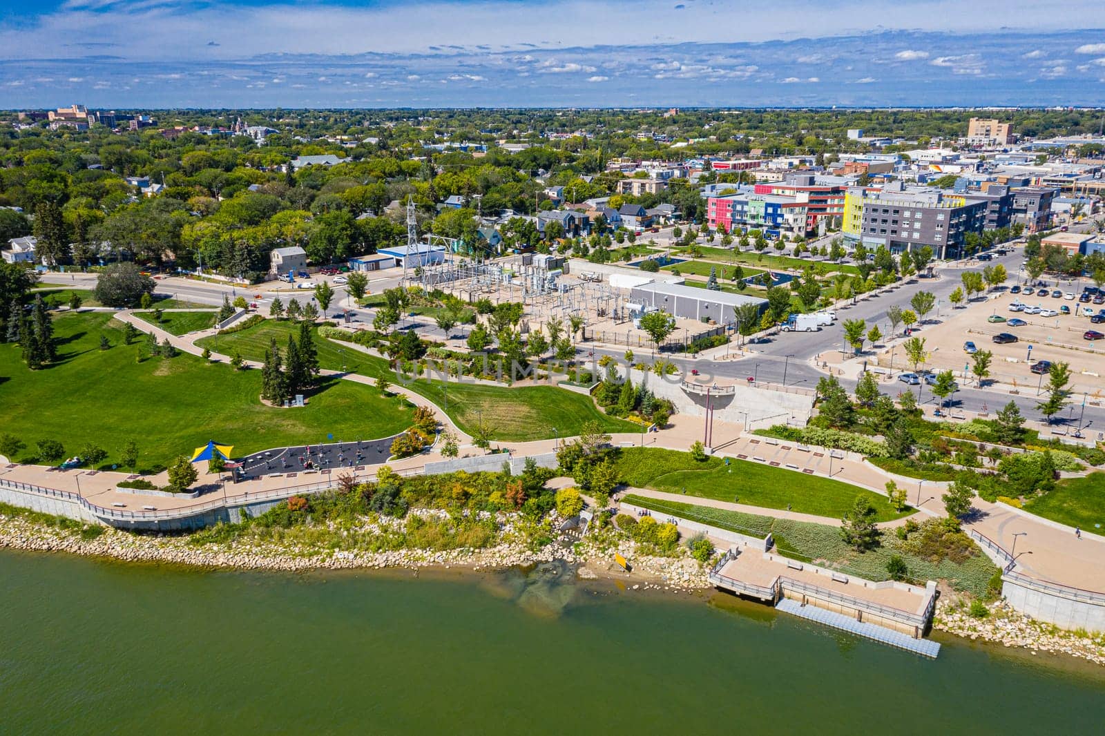 River Landing is located in the Riversdale neighborhood of Saskatoon and along the South Saskatchewan River.