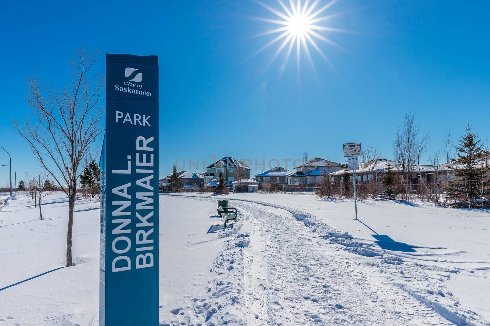 Donna L. Birkmaier Park is located in the Briarwood neighborhood of Saskatoon.