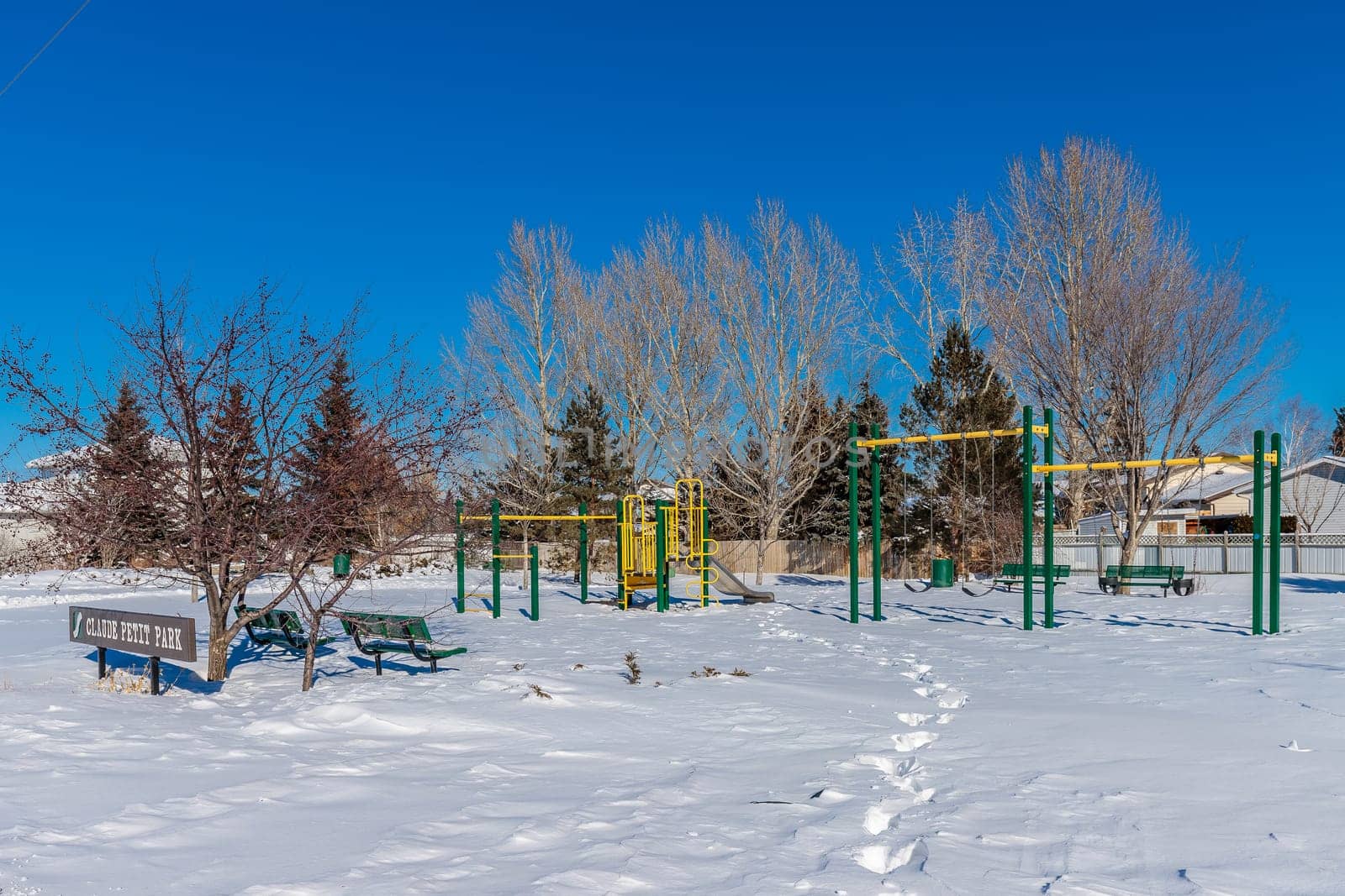Claude Petit Park is located in the Dundonald neighborhood of Saskatoon.