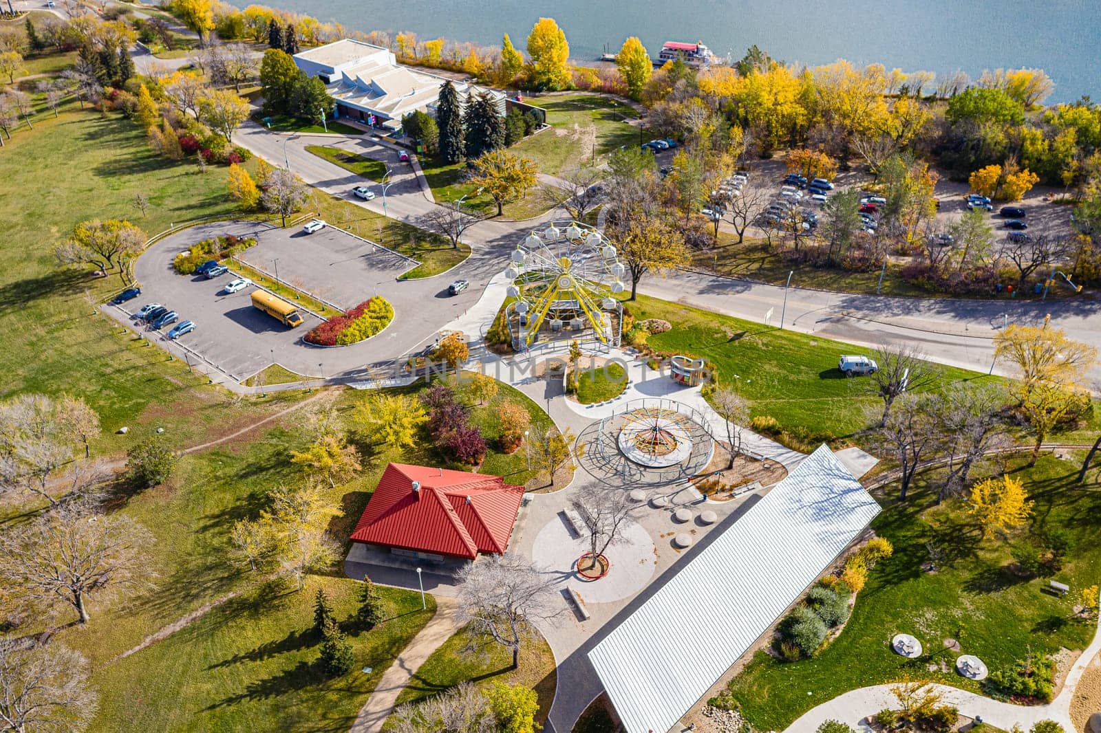 Kinsmen Park in Saskatoon, a hub of family fun. This image captures the park's vibrant play areas, scenic picnic spots, and the lively atmosphere, making it a cherished community destination.