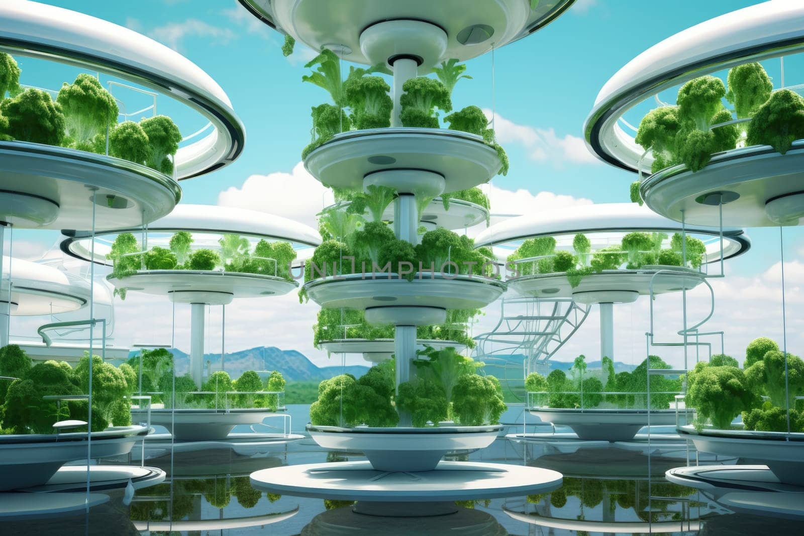 A close-up of a hydroponic plant cultivation system, showcasing the process of growing plants without soil, using nutrient solutions in a controlled environment.