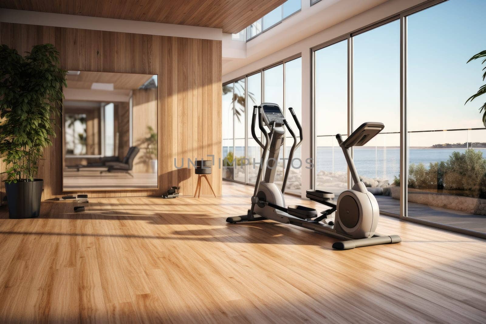 Modern Home Gym Area with Exercise Machine for Sports Workouts by Yurich32