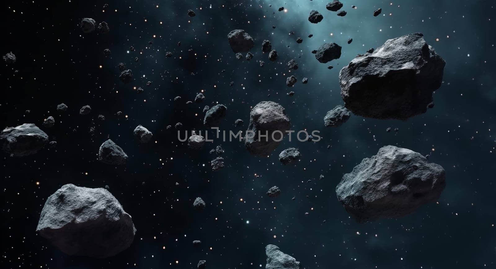 asteroids flying in space in 4k