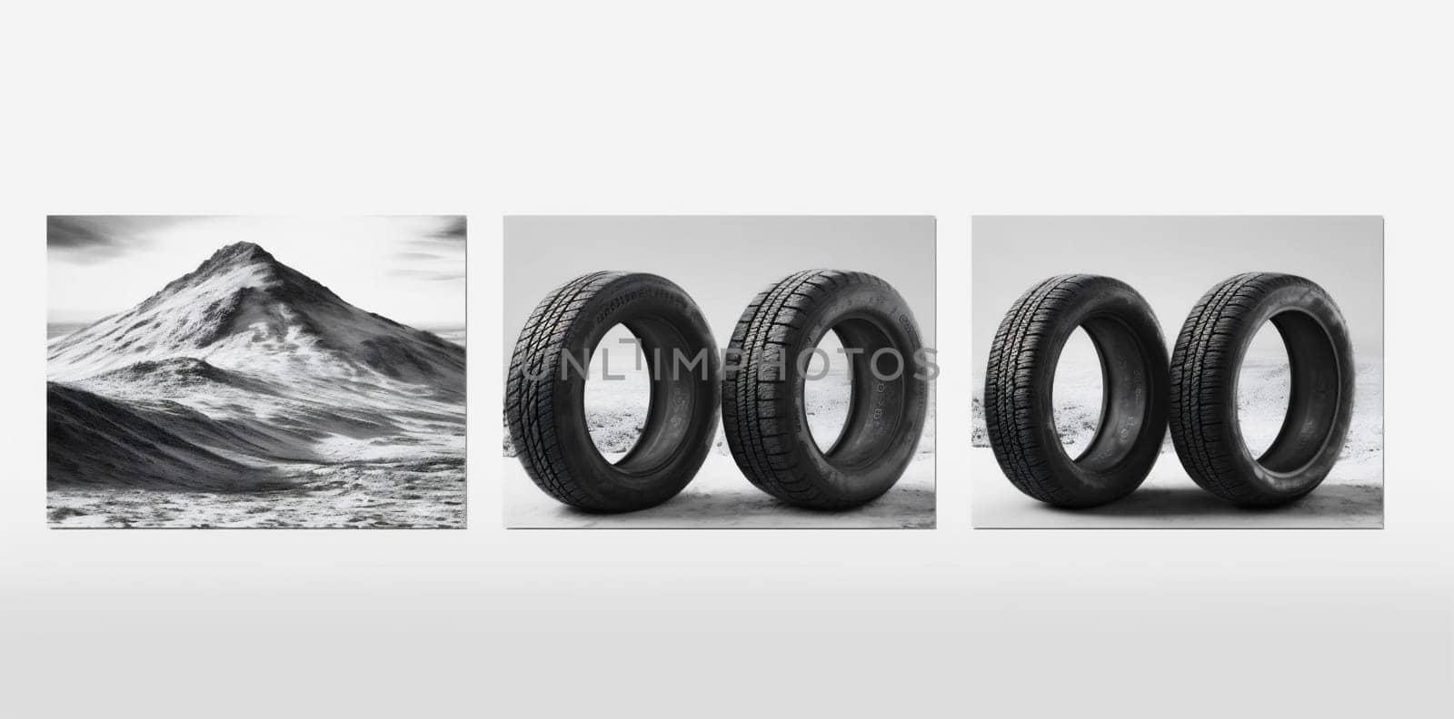 car rubber copy automobile background object isolated auto space wheel tire tyre. Generative AI. by Vichizh