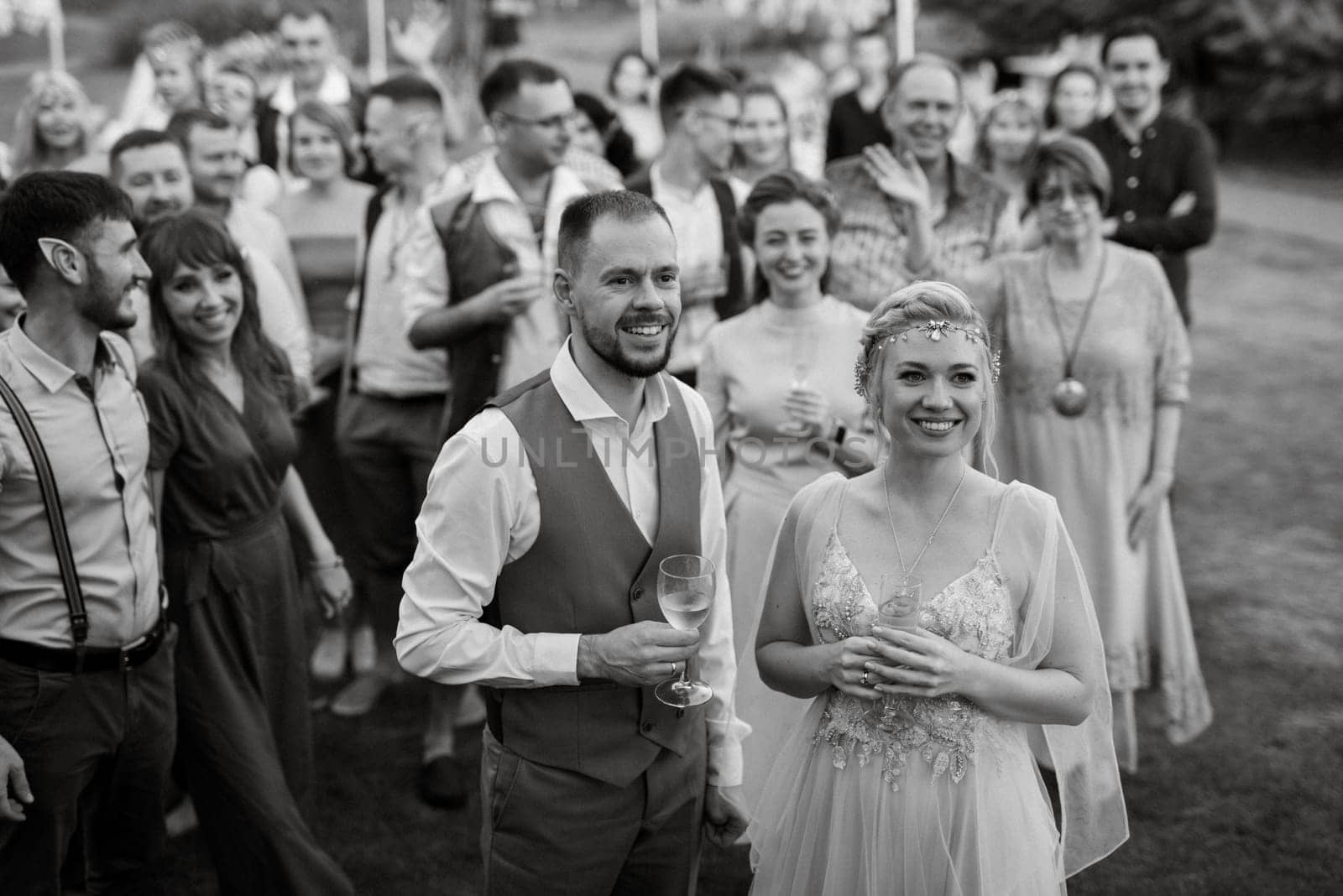 evening wedding family dinner in the forest by Andreua