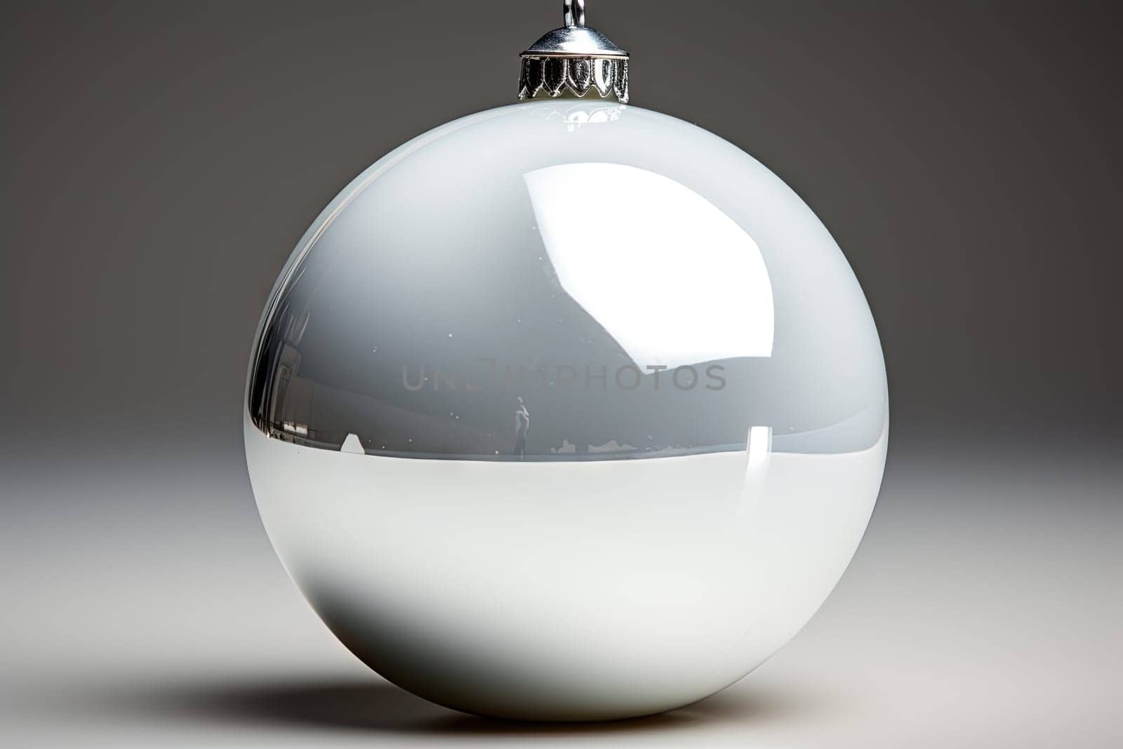 A Shimmering Snowflake Ornament with a Sparkling Silver Top Created With Generative AI Technology