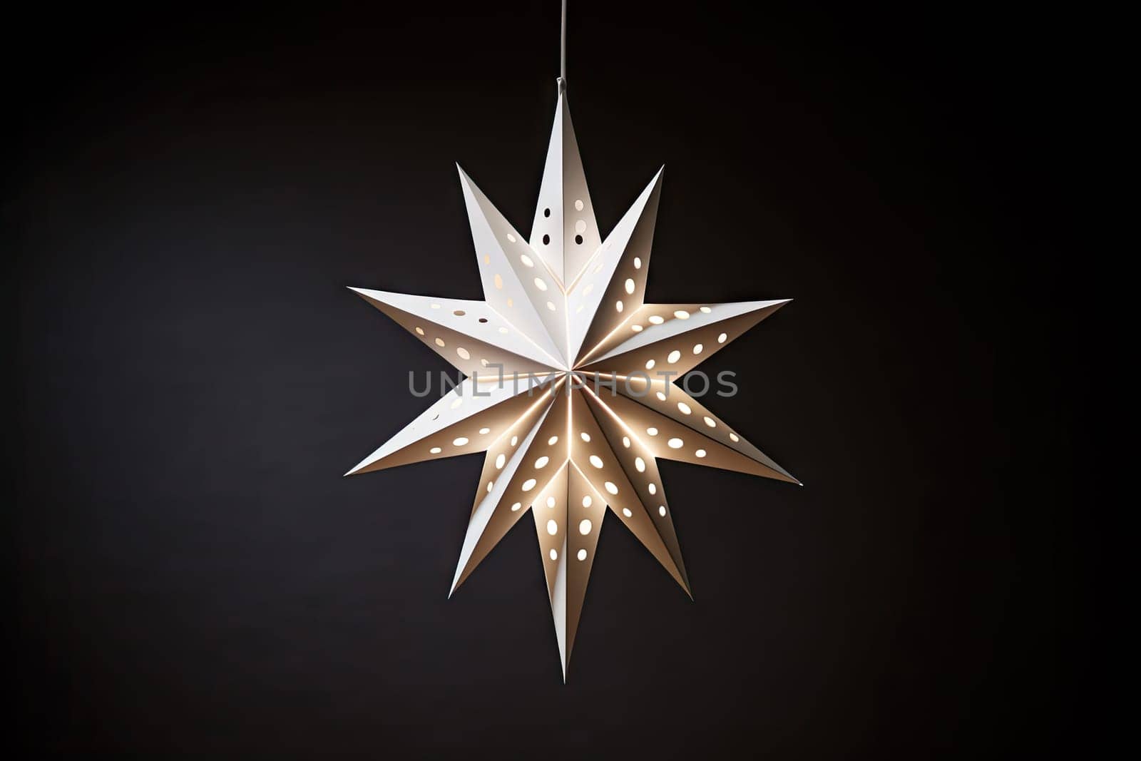 A Shimmering White Christmas Star Illuminating the Festive Atmosphere Created With Generative AI Technology
