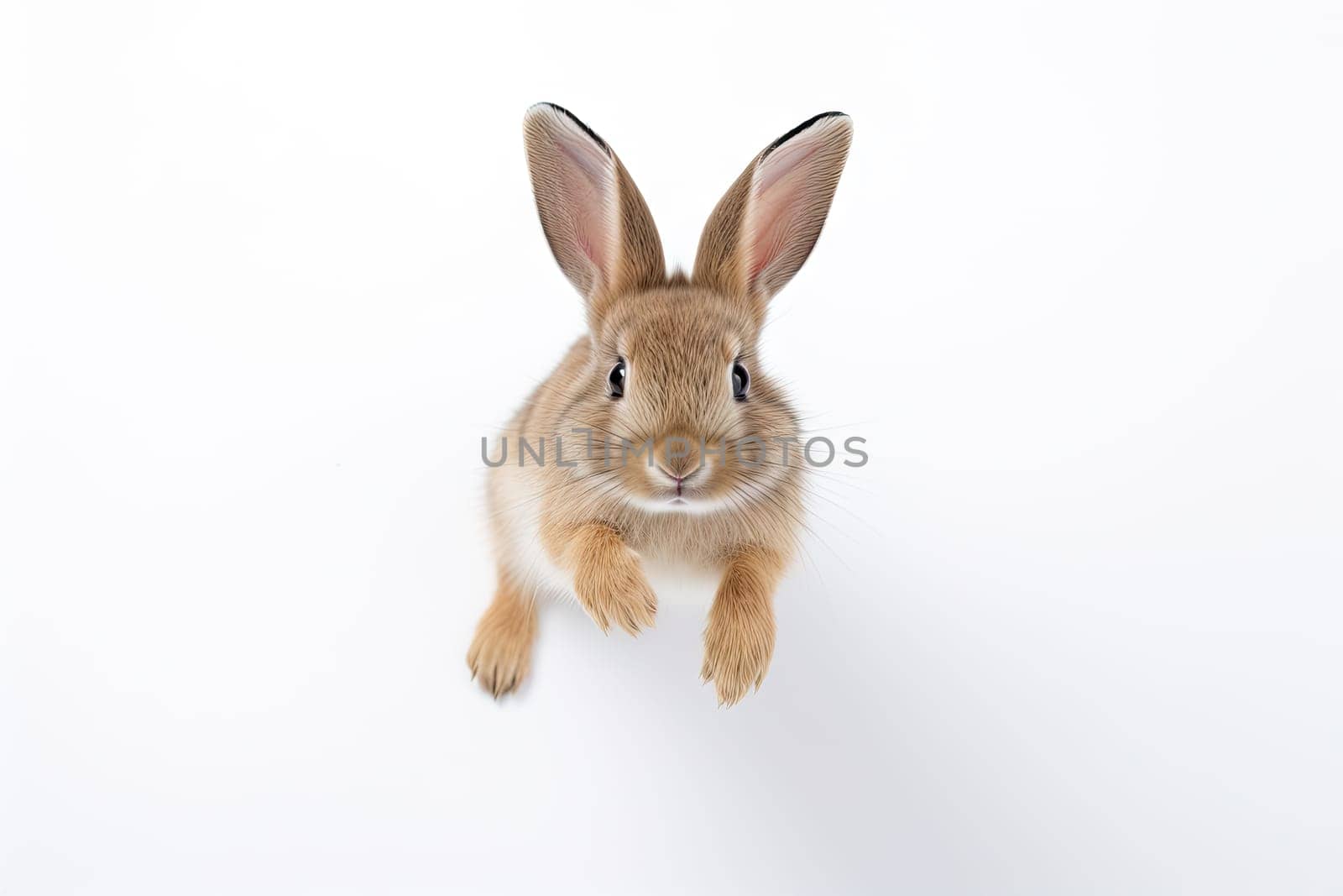 A Curious Rabbit Gazes Up at the Camera, Captivating and Delightful