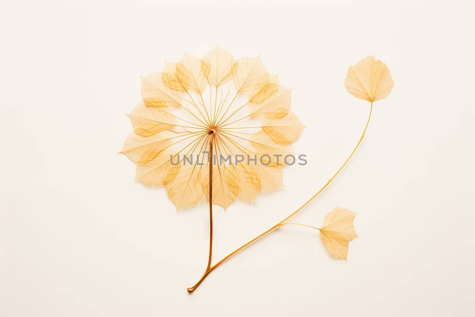 A single yellow flower on a white background created with generative AI technology by golibtolibov