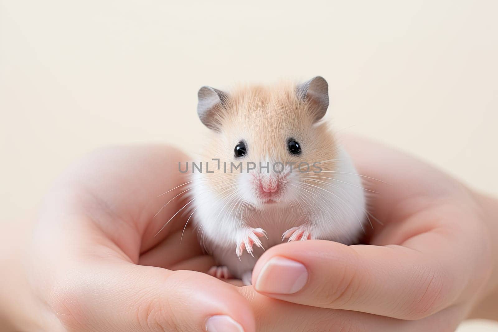 A Gentle Encounter: A Person Holding a Small Rodent in Their Hands Created With Generative AI Technology
