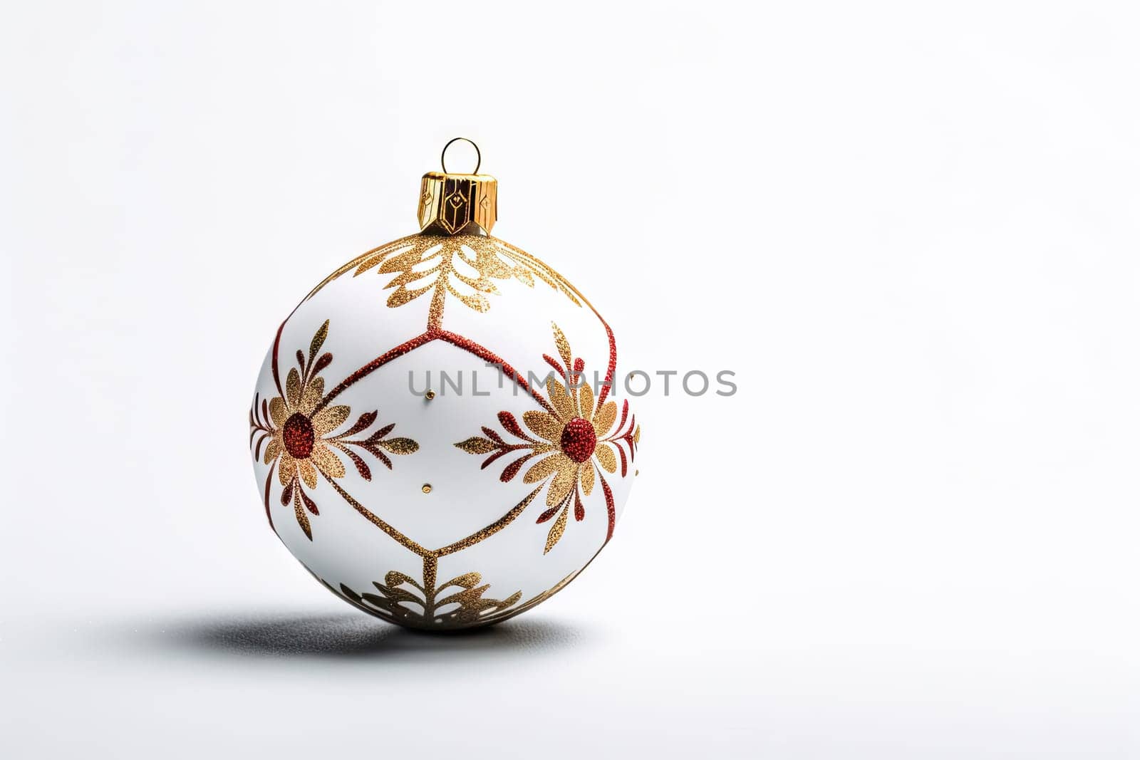A Shimmering Snowflake Christmas Ornament on a Blank Canvas of Snow Created With Generative AI Technology