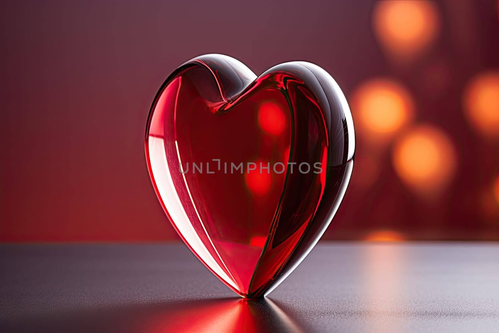 A red heart shaped object sitting on top of a table by golibtolibov