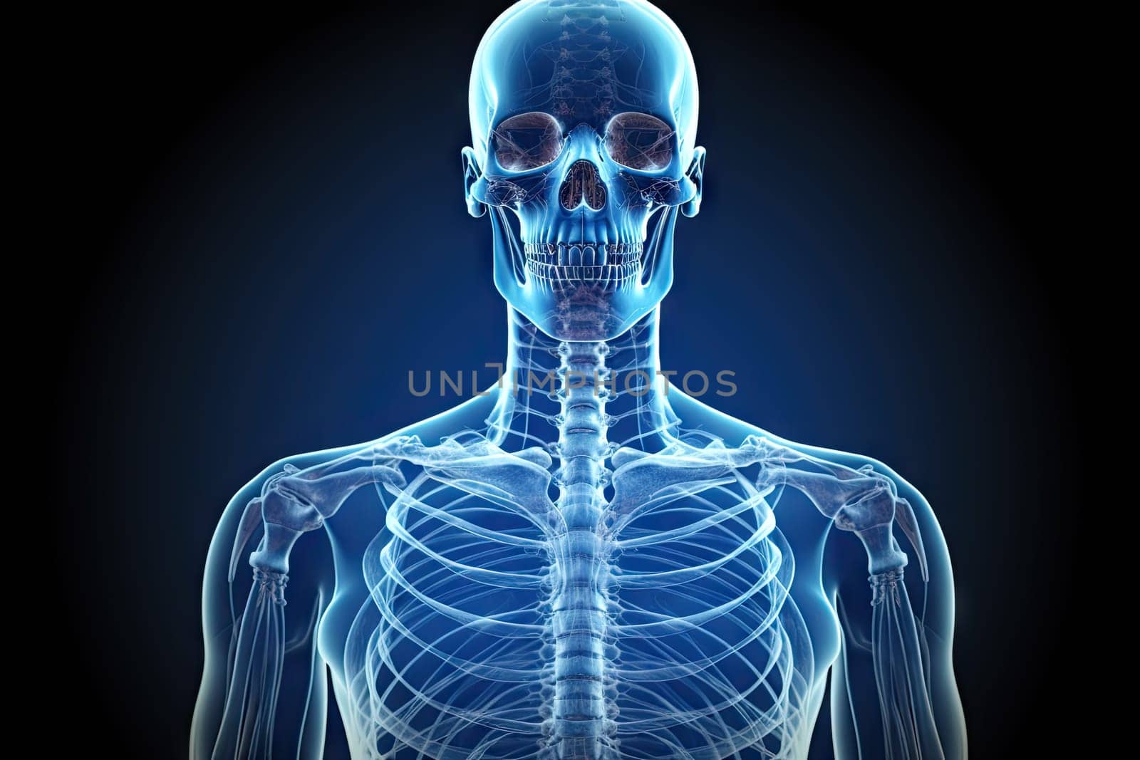 A skeleton is shown with the skeleton visible created with generative AI technology by golibtolibov