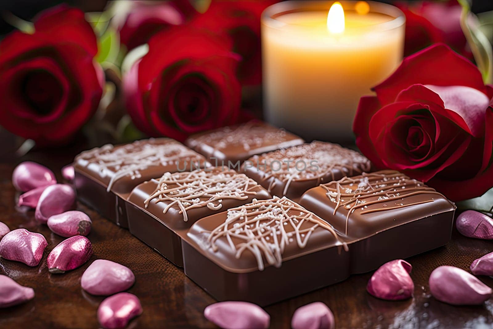 Table of Temptations: Chocolates, Roses, and the Flickering Flame