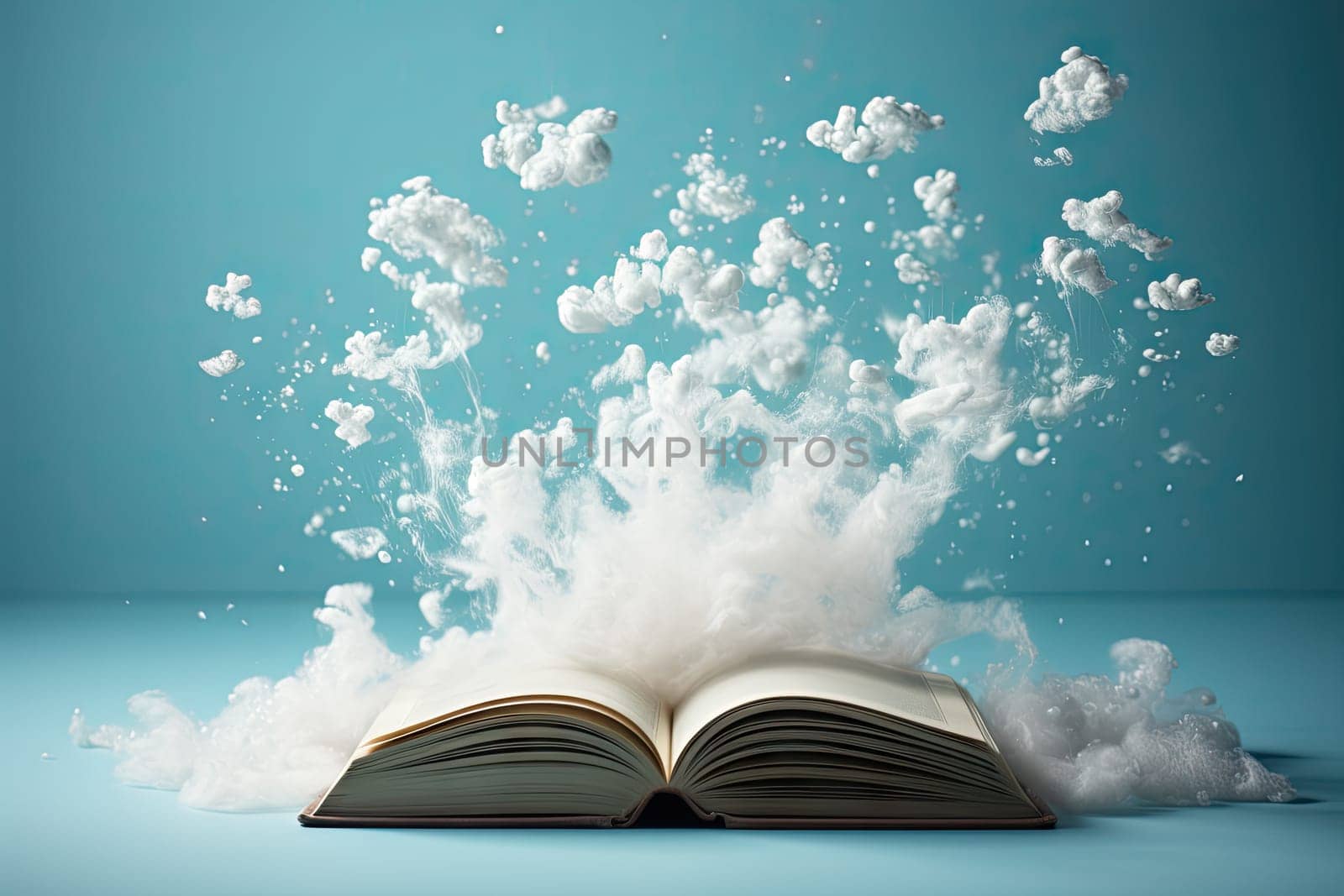 A Story Unfolding: An Open Book Drenched in a Delightful Splash of Milk