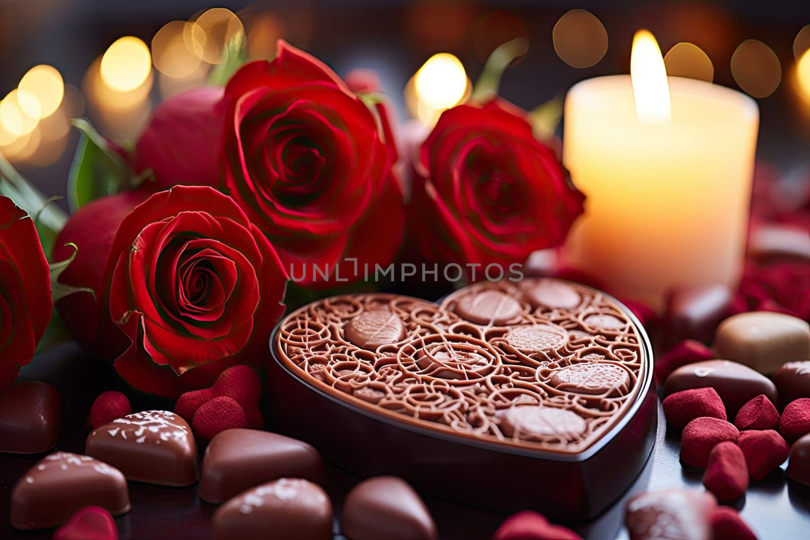 A heart shaped box sitting on top of a table by golibtolibov